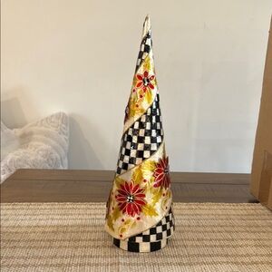 Mackenzie Child’s Festive Tree with Floral and Checkered Design